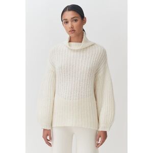 Cuyana Alpaca Wool Turtleneck Sweater Ecru Large
